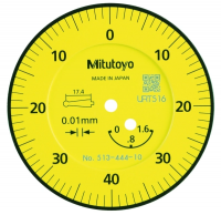 Индикатор циферблатный, горизонтальный, 20° Face Plus Set, 1,6 мм, 0,01 мм, стержень 4/8 мм, 2 щупа (513-444-10A)