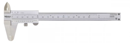 Штангенциркуль с таблицей резьбы 0-150 мм/0-6", 0,05 мм, метрическая/дюймовая (530-316)
